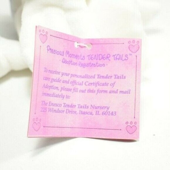 Vintage Enesco Precious Moments Tender Tails White Owl with Adoption Card - Picture 4 of 7